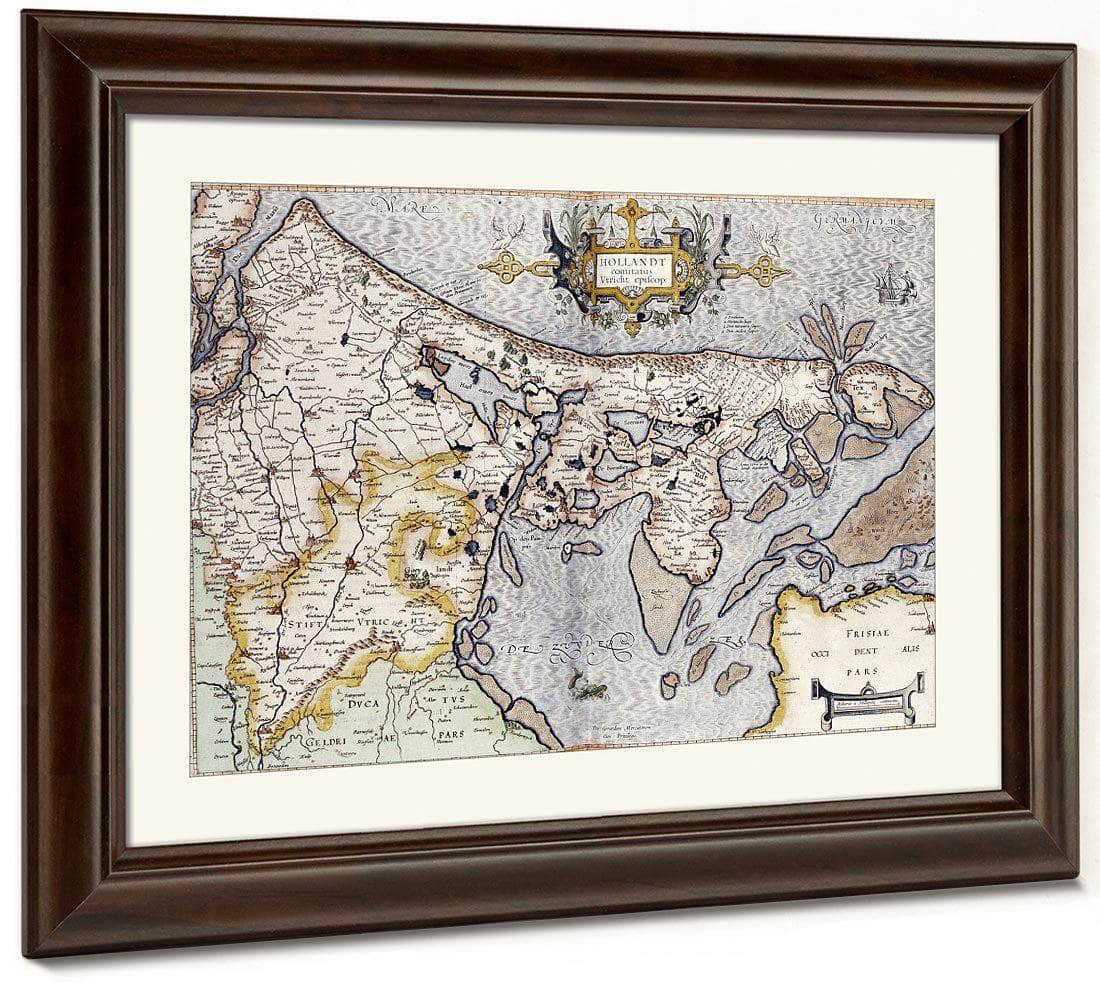 Map Of Holland By Rumold Mercator Fine Art Print