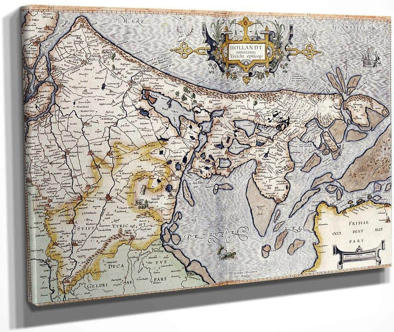 Map Of Holland By Rumold Mercator Fine Art Print
