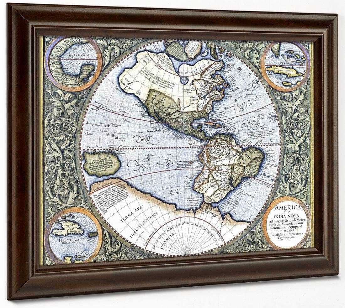 Map Of The Americas By Gerardus Mercator Fine Art Print