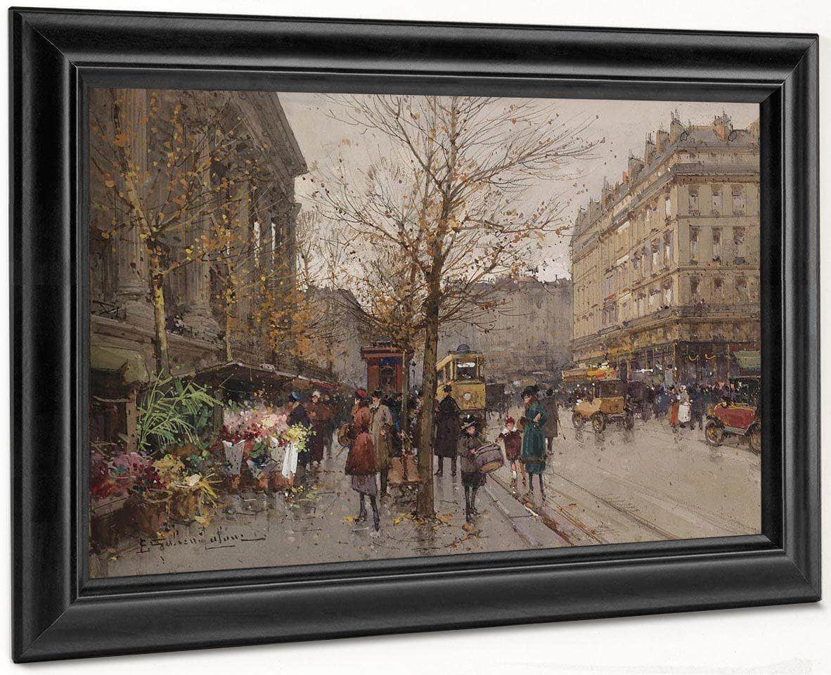 Marche Aux Fleurs À La Madeleine By Eugene Galien Laloue Fine Art Print