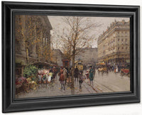 Marche Aux Fleurs À La Madeleine By Eugene Galien Laloue Fine Art Print