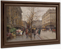 Marche Aux Fleurs À La Madeleine By Eugene Galien Laloue Fine Art Print