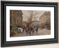 Marche Aux Fleurs À La Madeleine By Eugene Galien Laloue Fine Art Print