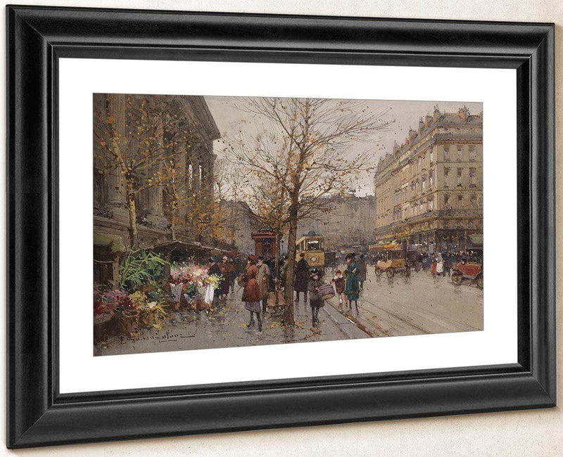 Marche Aux Fleurs À La Madeleine By Eugene Galien Laloue Fine Art Print