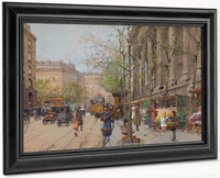 Marche Aux Fleurs Place De La Madeleine By Eugene Galien Laloue Fine Art Print