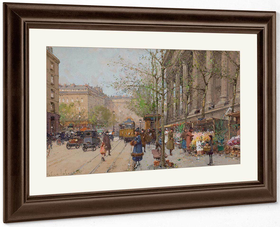 Marche Aux Fleurs Place De La Madeleine By Eugene Galien Laloue Fine Art Print