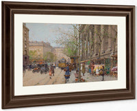 Marche Aux Fleurs Place De La Madeleine By Eugene Galien Laloue Fine Art Print