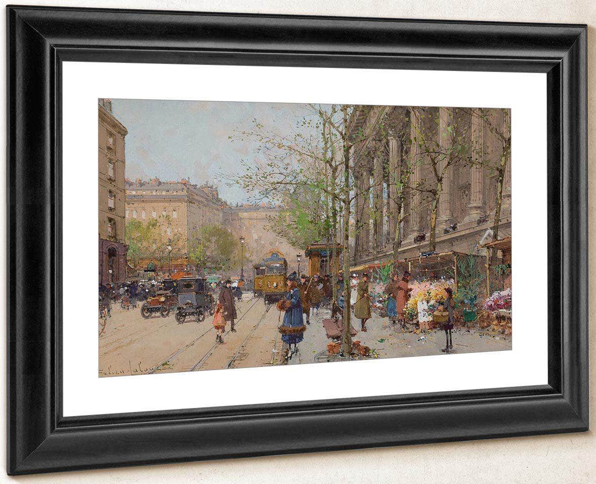 Marche Aux Fleurs Place De La Madeleine By Eugene Galien Laloue Fine Art Print