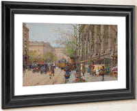 Marche Aux Fleurs Place De La Madeleine By Eugene Galien Laloue Fine Art Print