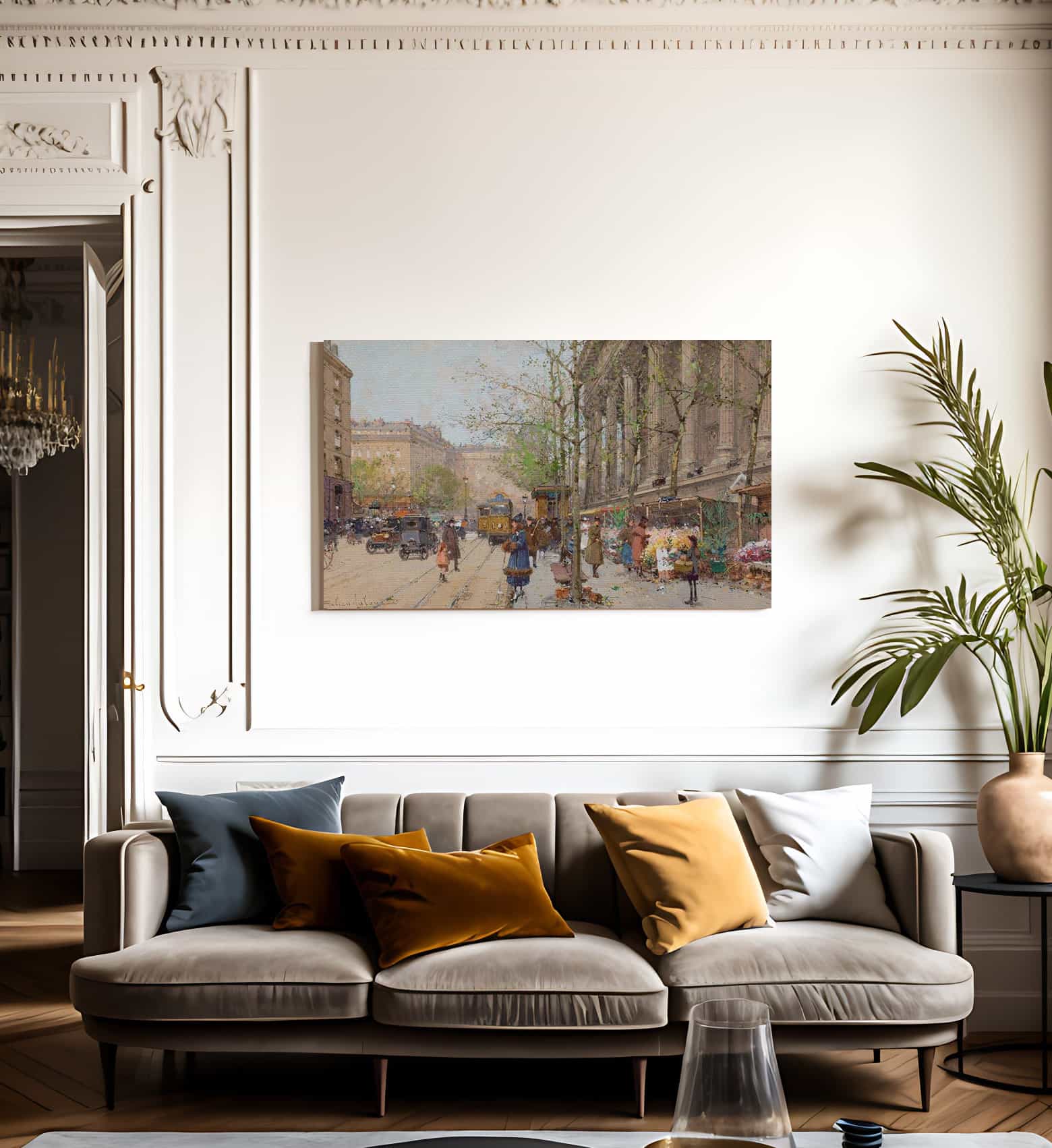 Marche Aux Fleurs Place De La Madeleine By Eugene Galien Laloue Fine Art Print