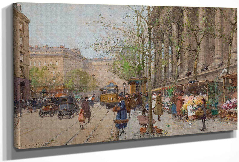 Marche Aux Fleurs Place De La Madeleine By Eugene Galien Laloue Fine Art Print
