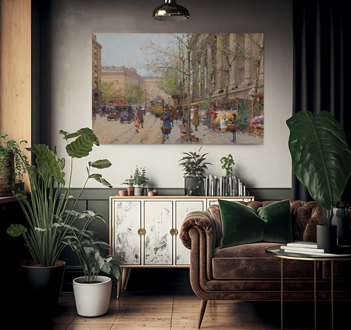 Marche Aux Fleurs Place De La Madeleine By Eugene Galien Laloue Fine Art Print