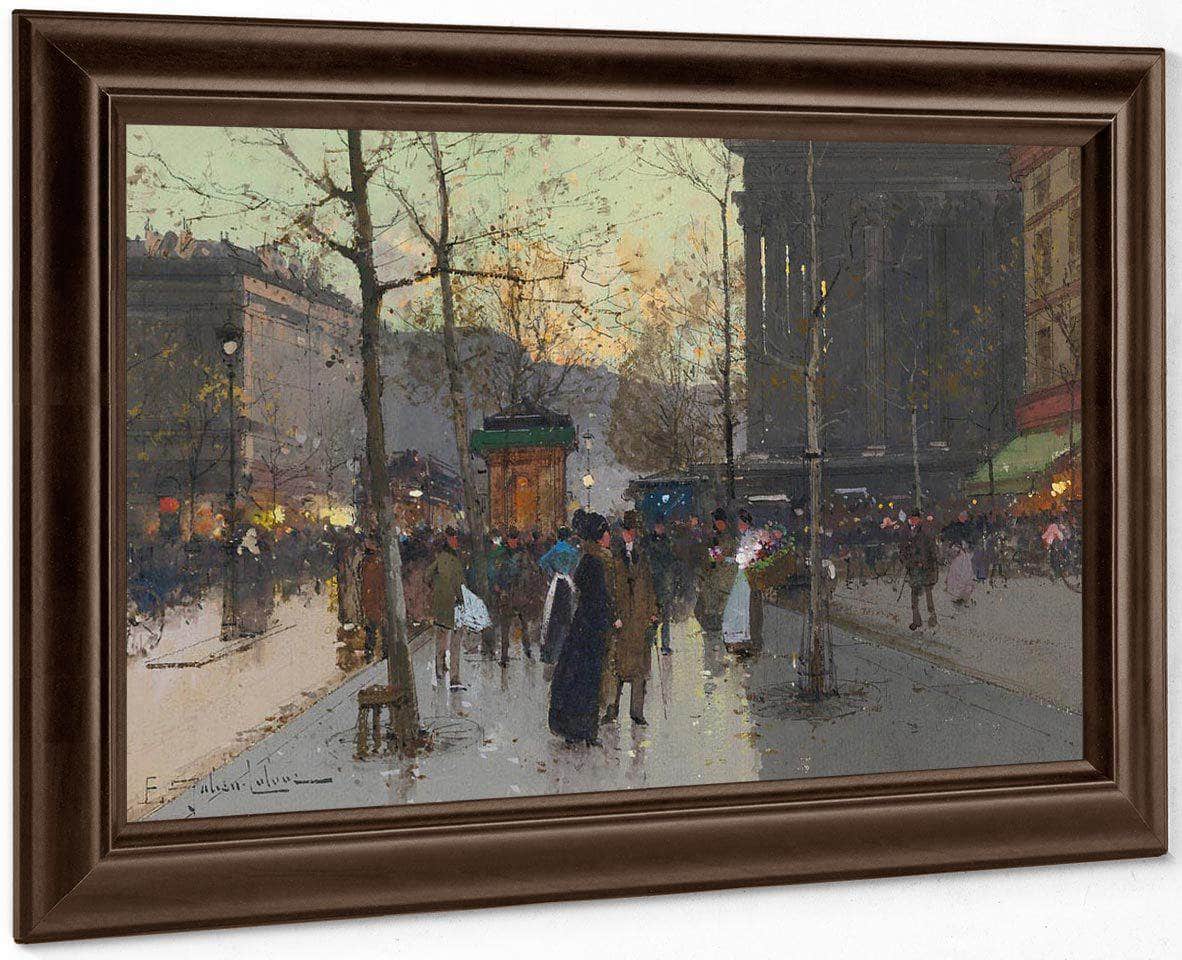 Marche De Fleurs La Madeleine By Eugene Galien Laloue Fine Art Print