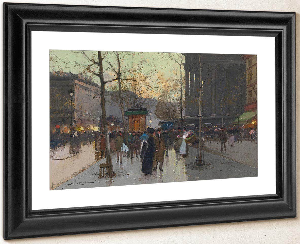 Marche De Fleurs La Madeleine By Eugene Galien Laloue Fine Art Print