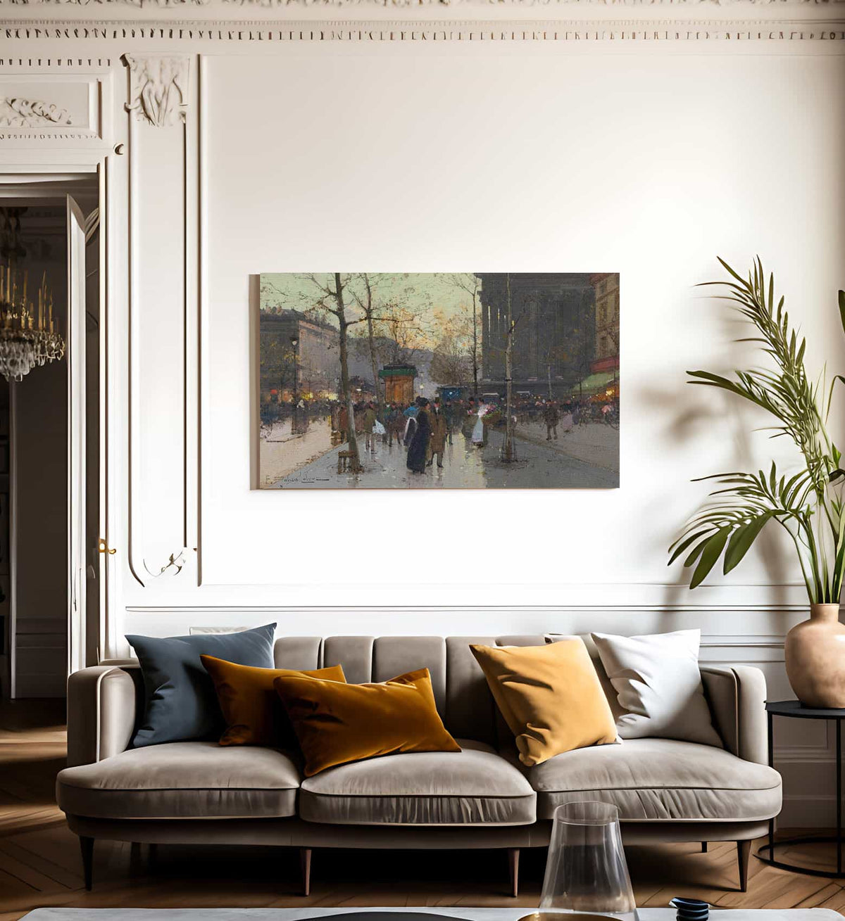 Marche De Fleurs La Madeleine By Eugene Galien Laloue Fine Art Print