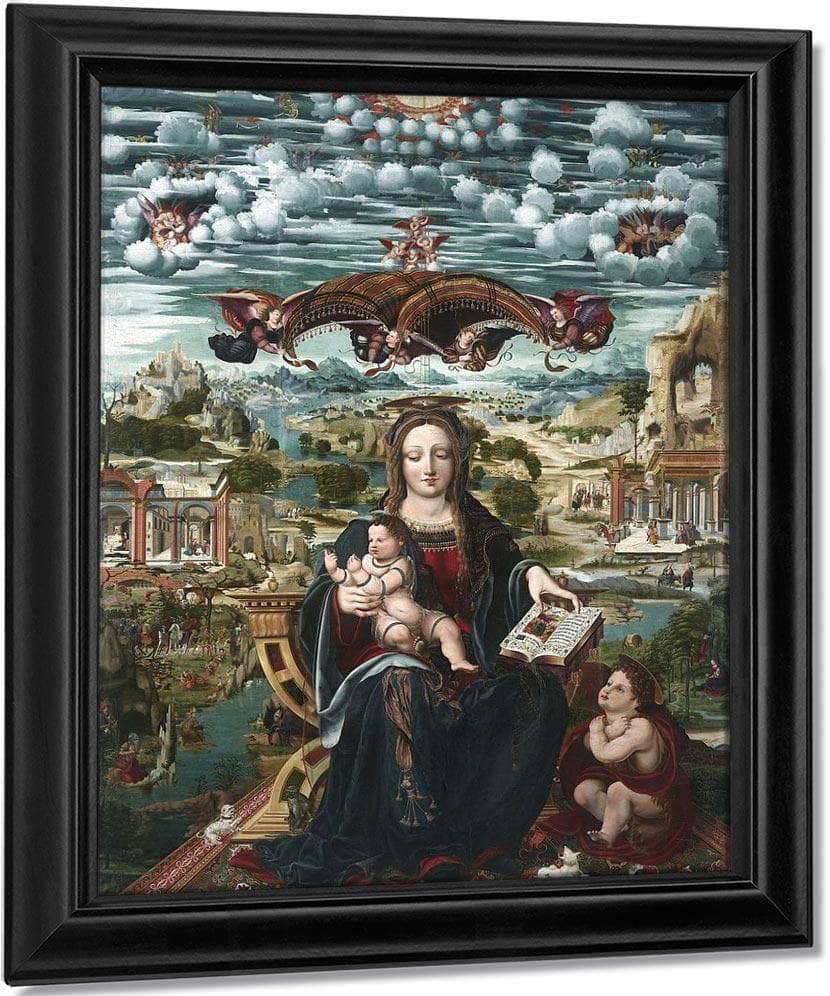 Mare De Deu El Nen Jesus I Sant Joanet By Joan De Burogunga Ii Fine Art Print