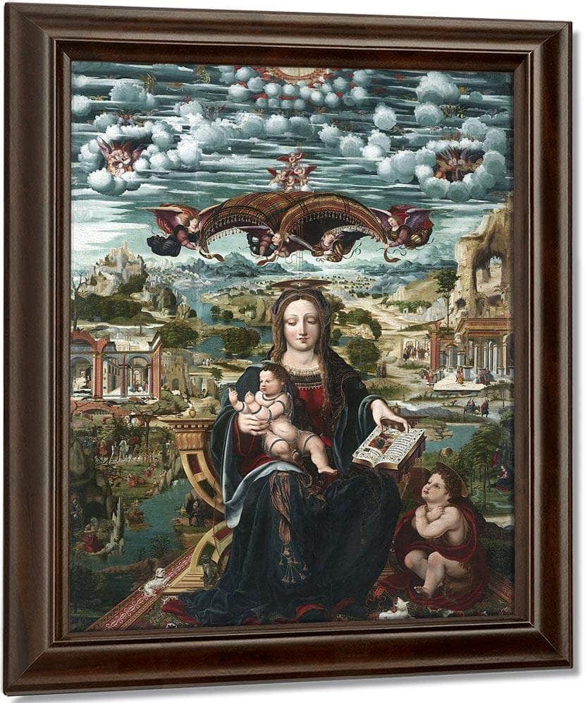 Mare De Deu El Nen Jesus I Sant Joanet By Joan De Burogunga Ii Fine Art Print