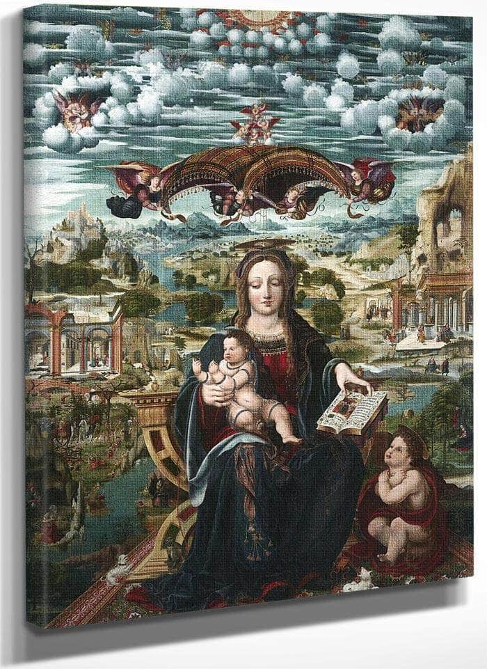 Mare De Deu El Nen Jesus I Sant Joanet By Joan De Burogunga Ii Fine Art Print