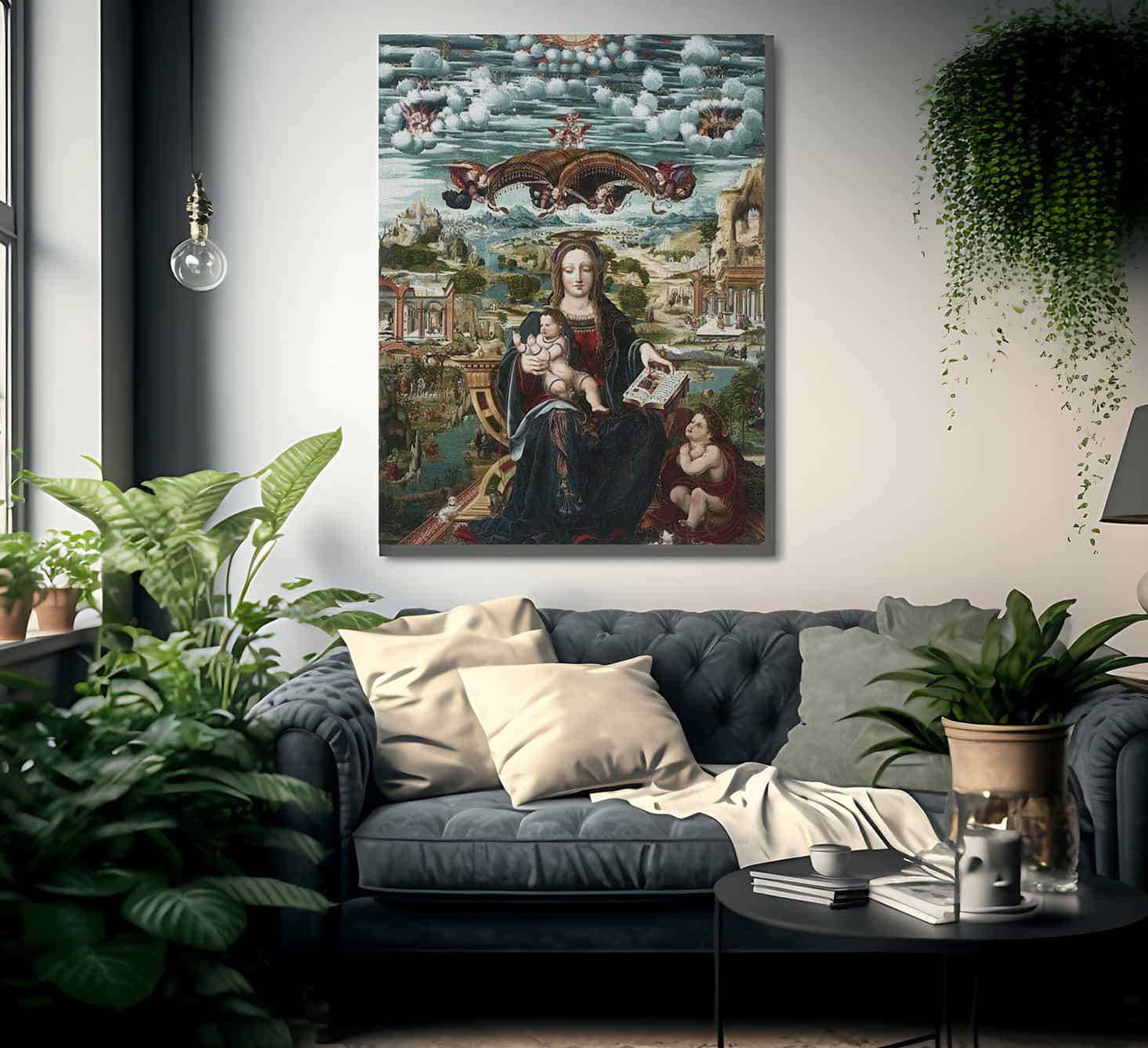 Mare De Deu El Nen Jesus I Sant Joanet By Joan De Burogunga Ii Fine Art Print