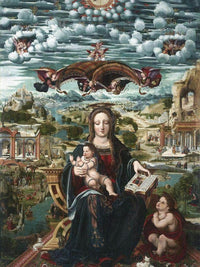 Mare De Deu El Nen Jesus I Sant Joanet By Joan De Burogunga Ii Fine Art Print