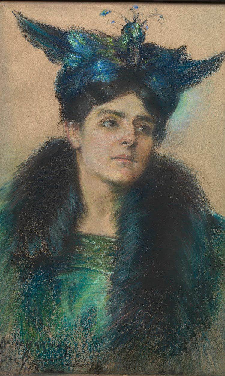 Marianne With Hat By Alice Pike Barney Fine Art Print