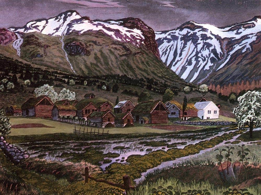 Marigold Night (Also Known As Soleienatt) By Nicolai Astrup Fine Art Print