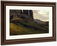 Marino Large Buildings On The Rocks 1826 1827 Oil On Paper 3620X2450Mm Private Collection  By Jean Baptiste Camille Corot Fine Art Print