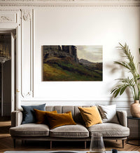 Marino Large Buildings On The Rocks 1826 1827 Oil On Paper 3620X2450Mm Private Collection  By Jean Baptiste Camille Corot Fine Art Print