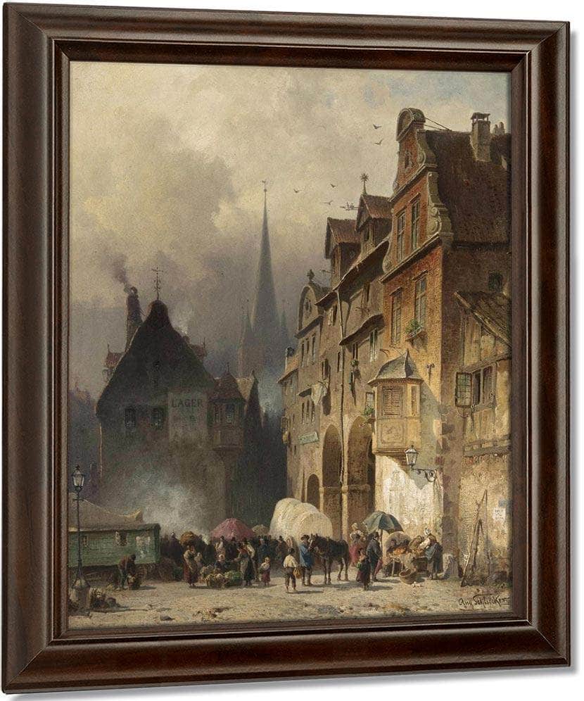 Market Day By August Eduard Schliecker Fine Art Print