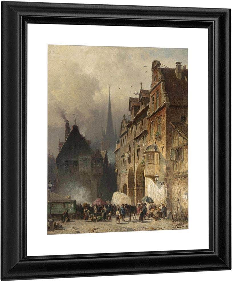 Market Day By August Eduard Schliecker Fine Art Print