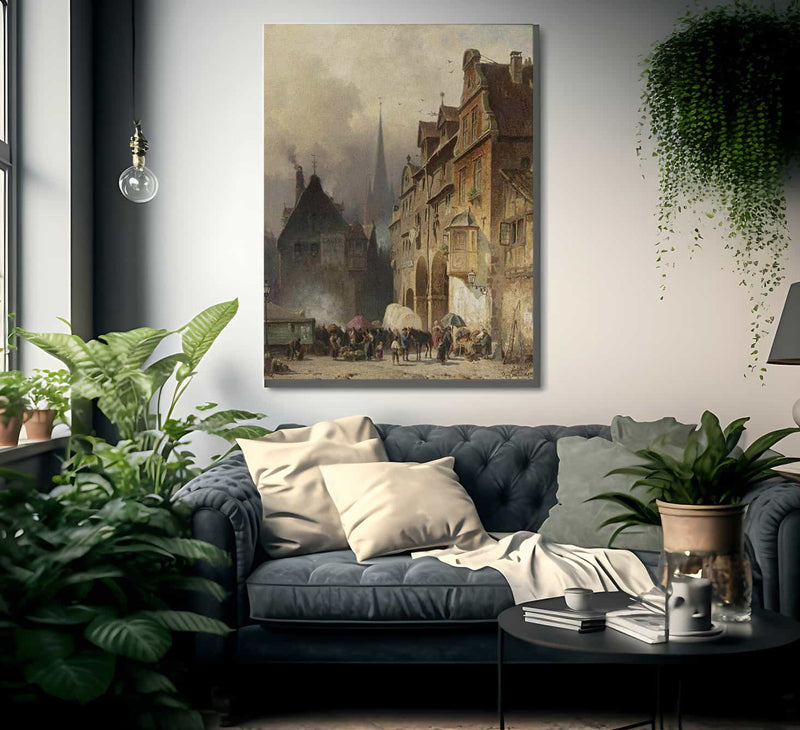 Market Day By August Eduard Schliecker Fine Art Print