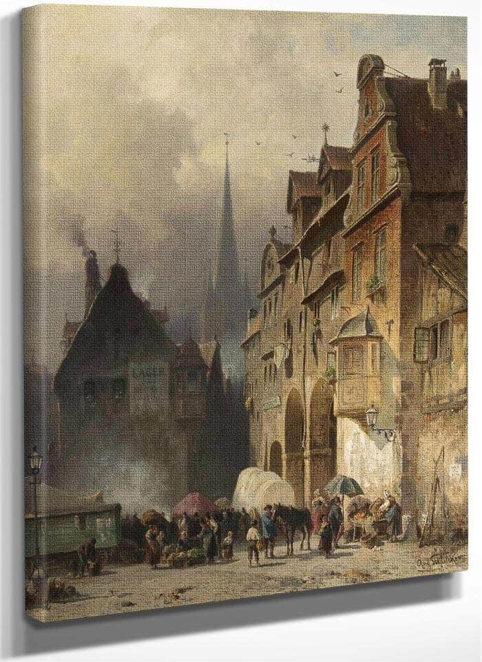 Market Day By August Eduard Schliecker Fine Art Print
