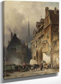 Market Day By August Eduard Schliecker Fine Art Print