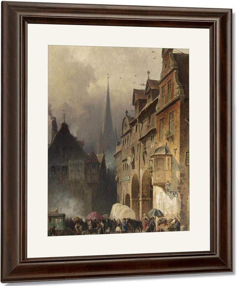 Market Day By August Eduard Schliecker Fine Art Print