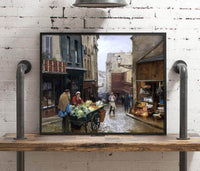 Market On The Rue Mouffetard, Paris Painting Victor Gabriel Gilbert Canvas Art Fine Art Print