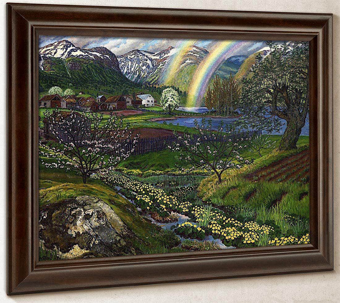 Marsh Marigolds And Double Rainbow By Nicolai Astrup Fine Art Print