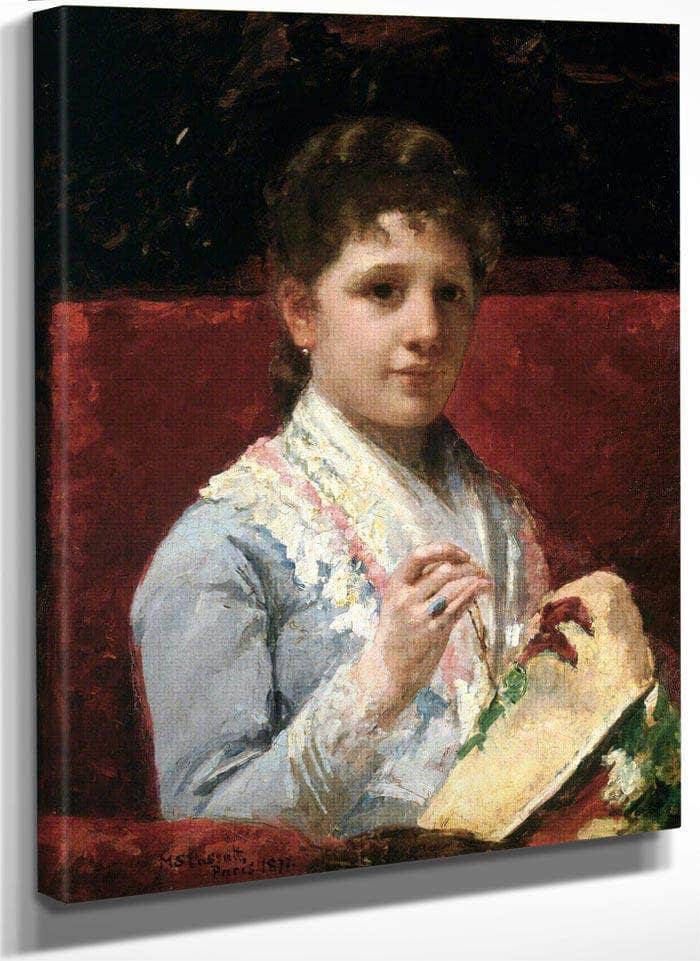 Mary Ellison Embroidering By Cassatt Mary Fine Art Print