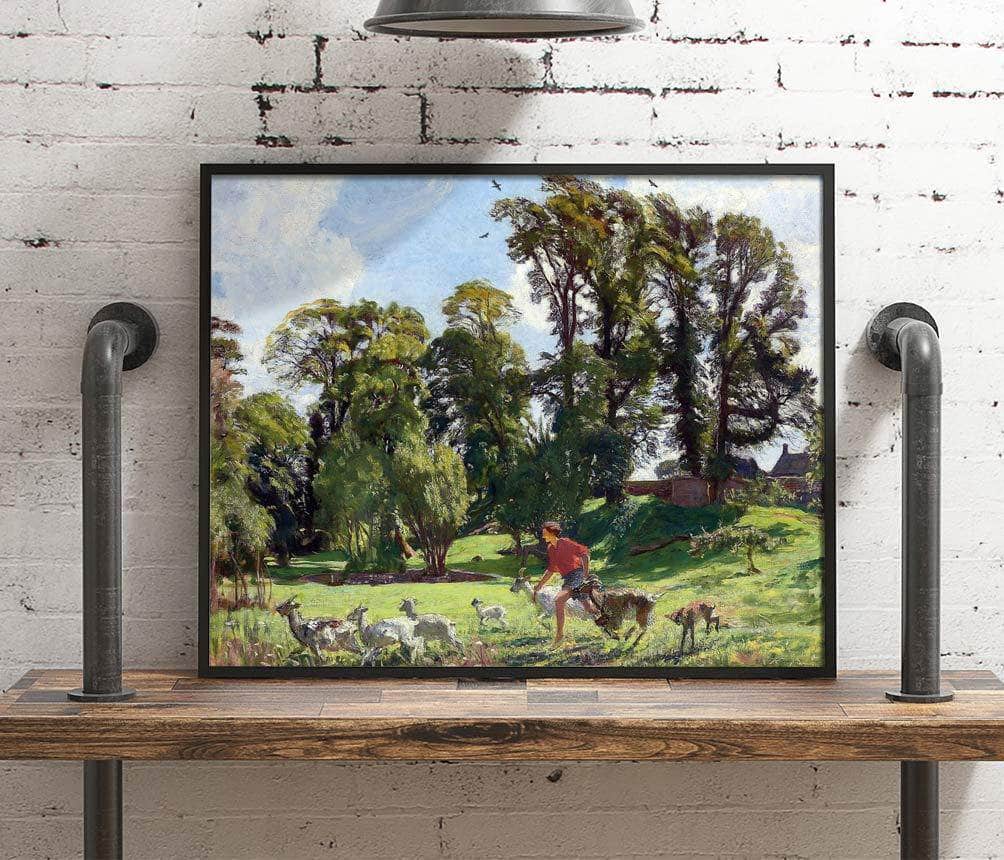 Mary In The Gardens Dunshay Painting George Spencer Watson Canvas Art Fine Art Print