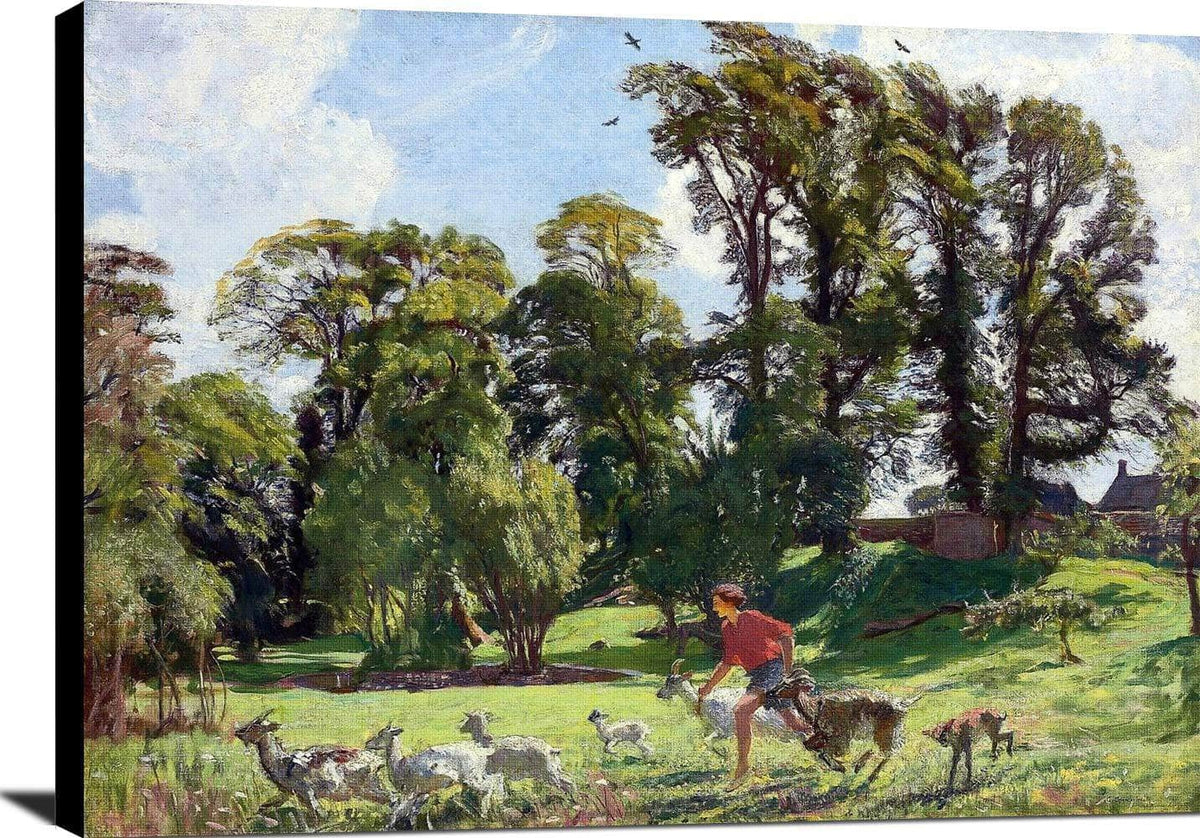 Mary In The Gardens Dunshay Painting George Spencer Watson Canvas Art Fine Art Print