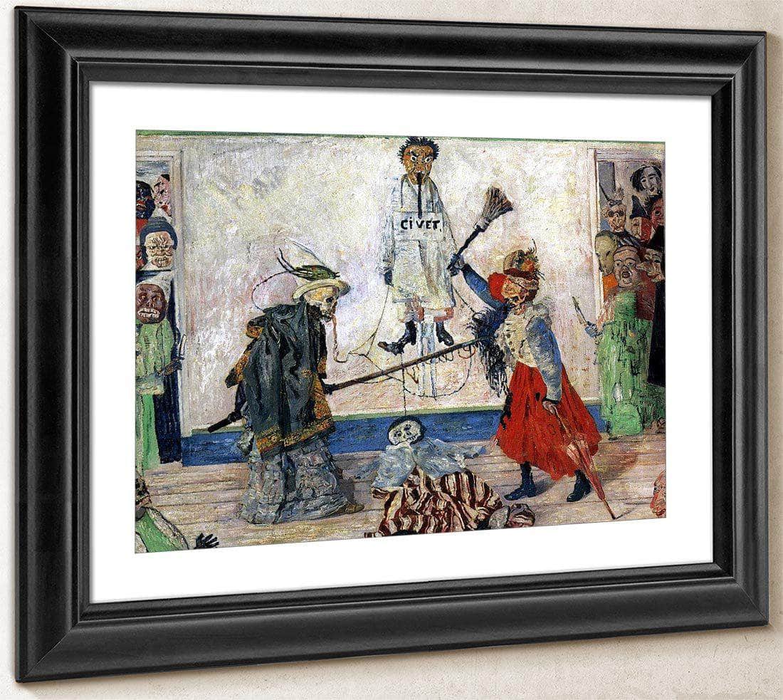 Masks Fighting Over A Hanged Man By James Ensor Fine Art Print
