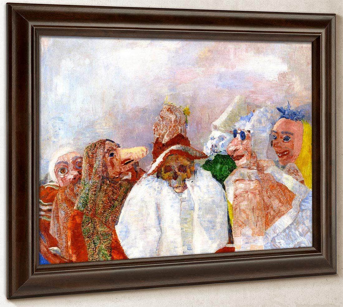 Masks Mocking Death By James Ensor Print, Canvas Art, Framed Print