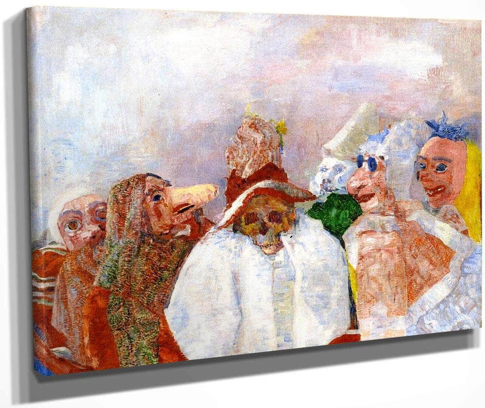 Masks Mocking Death By James Ensor Fine Art Print