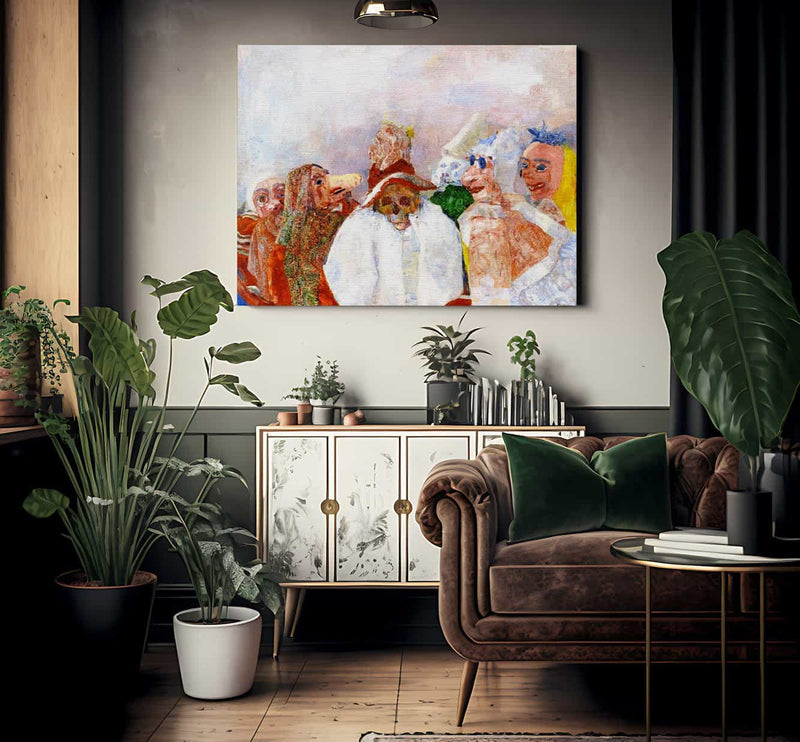 Masks Mocking Death By James Ensor Fine Art Print