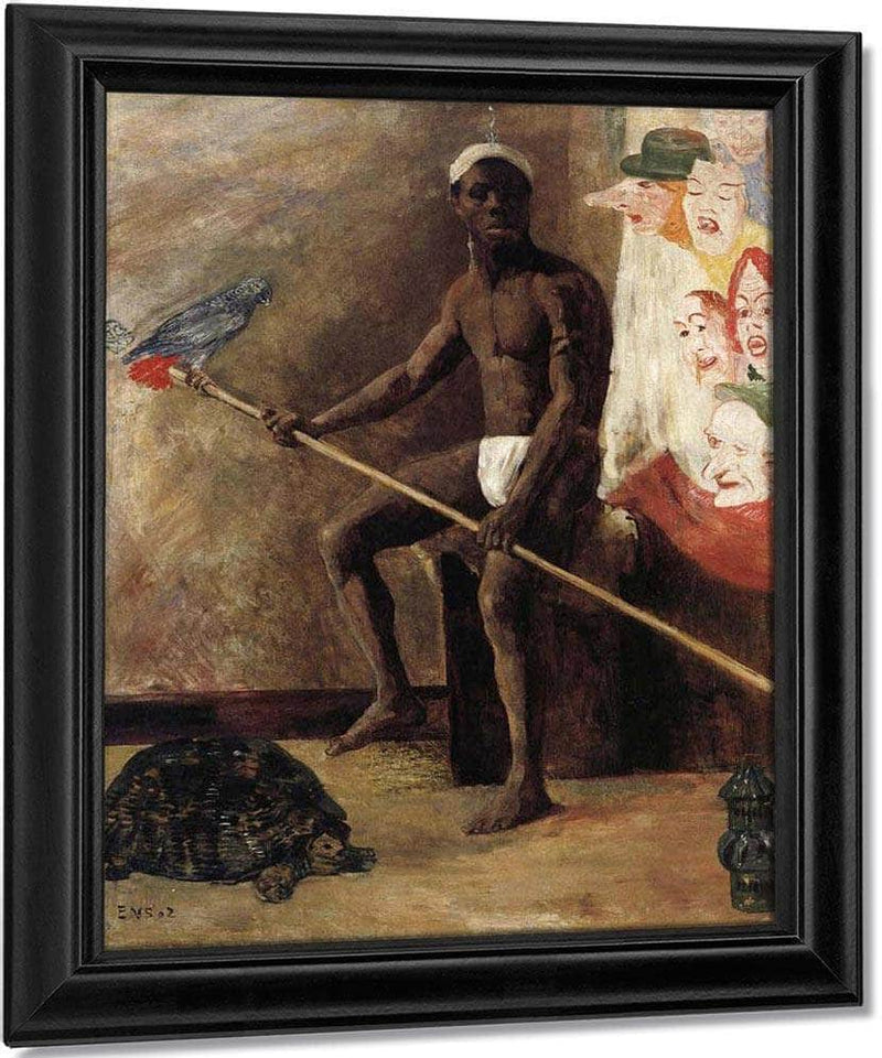 Masks Watching A Black Minstrel By James Ensor Fine Art Print