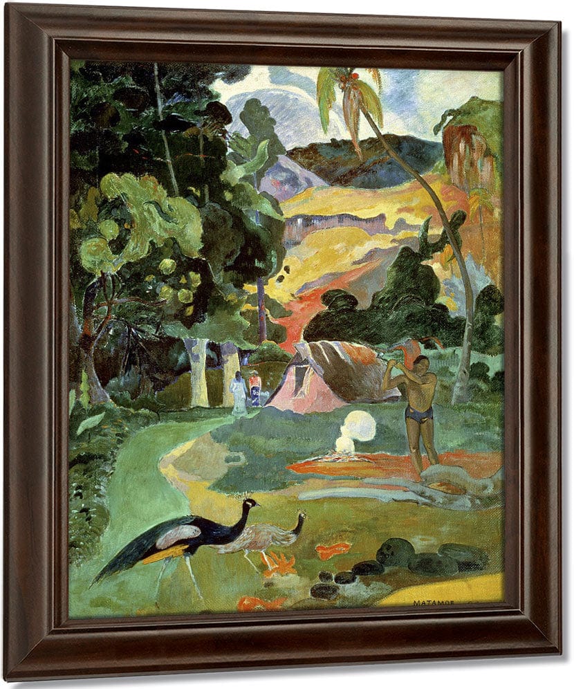 Matamoe Or, Landscape With Peacocks By Eugene Henri Paul Gauguin Fine Art Print