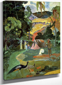 Matamoe Or, Landscape With Peacocks By Eugene Henri Paul Gauguin Fine Art Print