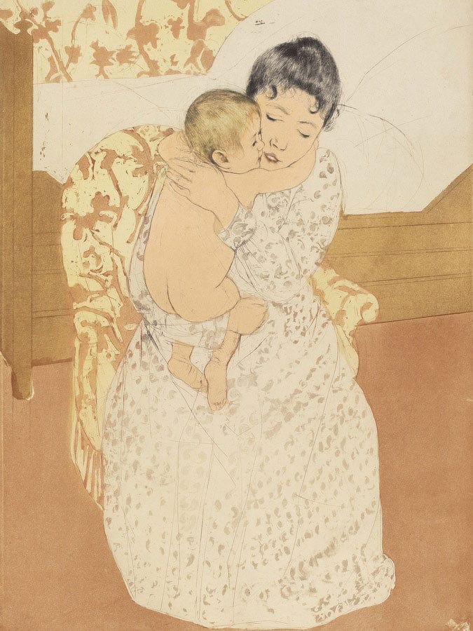 Maternal Caress By Mary Cassatt Fine Art Print