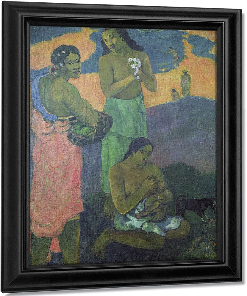 Maternity, Or Three Women On The Seashore By Eugene Henri Paul Gauguin Fine Art Print
