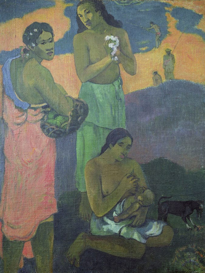 Maternity, Or Three Women On The Seashore By Eugene Henri Paul Gauguin Fine Art Print