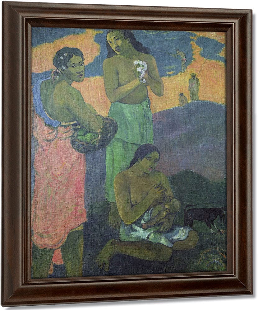 Maternity, Or Three Women On The Seashore By Eugene Henri Paul Gauguin Fine Art Print